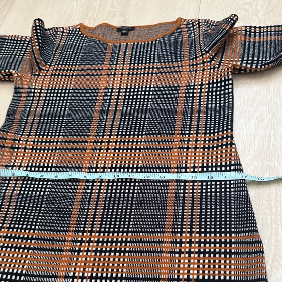 Ann Taylor Black and Orange Checkered Wool Blend Dress - Picture 6 of 9